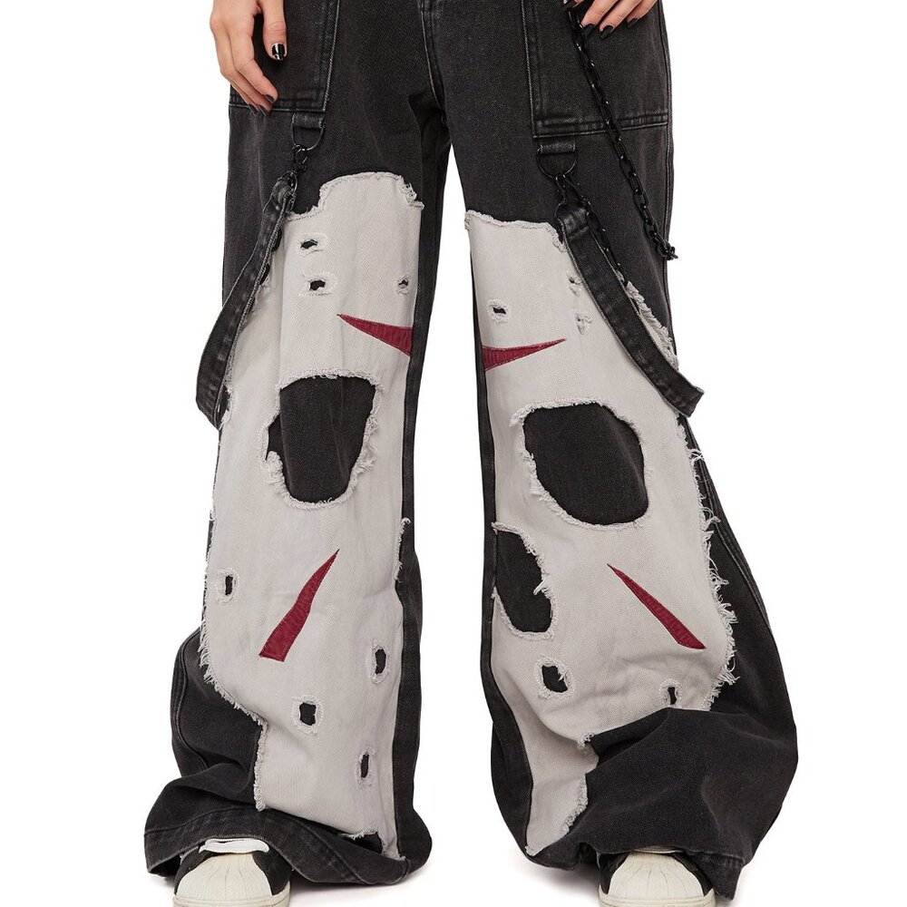 DOLLS KILL - VILE HOORHEES BAGGY JEANS - SIZE MEDIUM (27-28") - NWT